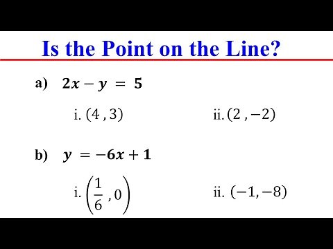 How to Determine Whether a Point is on a Line given a Linear Equation