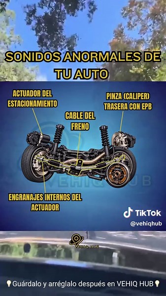 Revisión de ruidos anormales en tu auto (Parte 52) 🔊⚙️ | Sistema de freno de estacionamiento eléctrico (EPB) Actuador eléctrico del freno de estacionamiento (EPB) Engranajes internos del actuador EPB Pinza (caliper) trasera con EPB Cable del freno de estacionamiento Zapata del freno de estacionamiento 📲 Escríbenos si tu auto ya presenta estos sonidos. #vehiqhub #frenodeestacionamiento #frenoelectrico #epb #sistemadefrenos