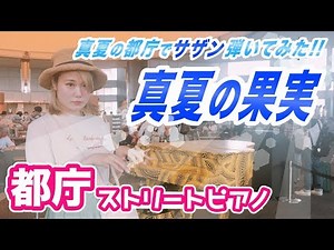 【都庁ピアノ】夏の都庁で「真夏の果実」弾いてみた!!【ストリートピアノ】