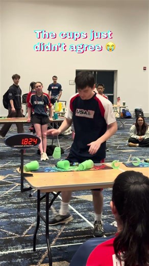The cups just didn’t agree 😭 ‪@rillallen‬ #sportstacking #cupstacking #speedstacking #fast #talent