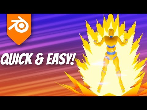 I remade DBZ's power up effect in 2D in a 3D software (Blender)