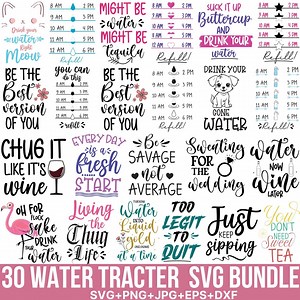 Water Tracker Svg Bundle, Water Bottle Tracker, Drink Your Effing Water Tracker Svg, Fitness Svg, Drink Your Water Svg, Cricut, Silhouette - Etsy