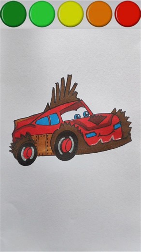 How to draw Lightning McQueen Car step by step drawing #shorts #drawing #mcqueen #car