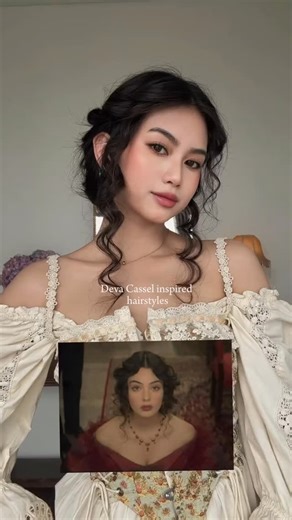 fashion style official on Instagram: "Deva Cassel inspired hairstyles 🤍 @mlliy_ #victorianera #victorian #victorianstyle #victorianhair #hairstyle #hair #hairdresser #haircolorideas #hairtips #hairbeauty"