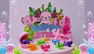 Axolotl Cake Topper Axolotl Birthday Decorations
