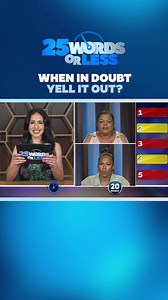 😮 Team Gabrielle Ruiz wants to scream when a tough round leaves them with no words. 🤐 #25WordsOrLess | 25 Words or Less