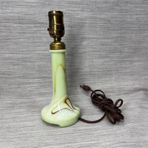 Antique Uranium Slag Glass Table Lamp - Etsy