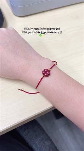 Kung naghahanap ka ng swerte, protection, at good vibes, this red string is for you 🍀✨ #luckycloverbracelet #luckycharm #luckybracelet