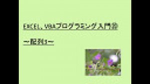 EXCEL、VBAプログラミング入門20　～配列3～