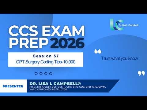 2026 CCS Exam Prep-Session 57 CPT Surgery (Coding Tips – 10,000)
