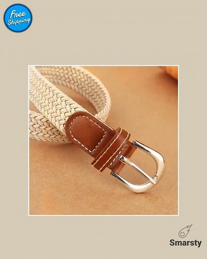 Women Elastic Woven Belt Casual Versatile Denim Accessory