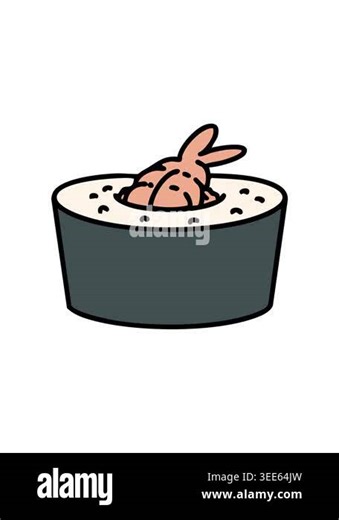 popping motion animation of traditional japanese sushi rolled with shrimp Stock Video Footage - Alamy