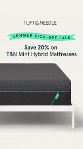 Have a cooler summer. Save 20% on the T&N Mint Hybrid mattress made with enhanced responsive comfort individually-wrapped coils for motion control. | Tuft & Needle