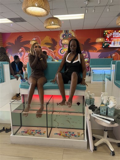 Fish Pedis ONLY!🤣🤣🌴🐟👣💦 #paradisepedis #fishspa #fishpedicure #bahamas #thingstodoinnassau