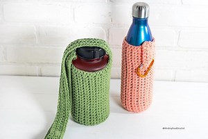 Easy Crochet Water Bottle Holder Pattern with Video Tutorial - Winding Road Crochet