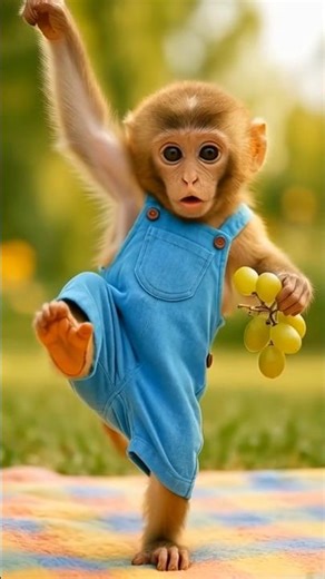 Groove Time! Cute Monkey Shows Off Funny Dance Moves 🐒💃