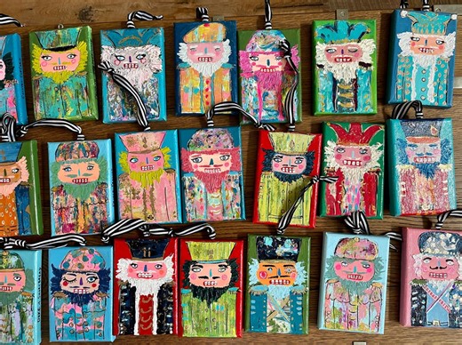 Abstract Nutcracker Portrait Painting: Whimsical Holiday Ornament (4'x6") - Etsy