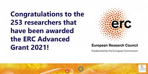 253 Researchers awarded the ERC Advanced Grant 2021