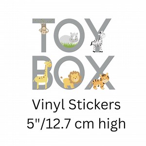 Safari Animal Toy Box Sticker: Jungle Nursery Decor, 5"/12.7 Cm High Vinyl Letters - Etsy UK