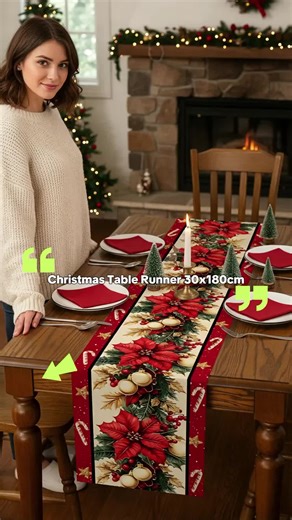 Christmas Table Runner 30x180 Cm, Light Base with Block Edges, Santa Snowman Elf Designs, Festive Holiday Decor, Perfect for Christmas Tablescape #christmasreadyyyy??⛄️? #christmasrugrunner #christmashaul💗🎄 #christmas2021 #christmastable #readyforchristmas #christmasbeddingset #chrismtasdecorations #christmastablesetting #christmasfrontporch