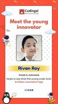 Rivaan Roy built a thoughtful Citizen Journalism App that helps solve real-world problems.