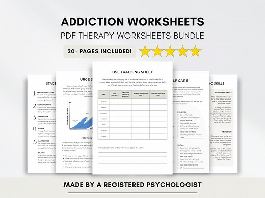 Addiction Therapy Worksheets: CBT Relapse Prevention (printable/fillable) - Etsy