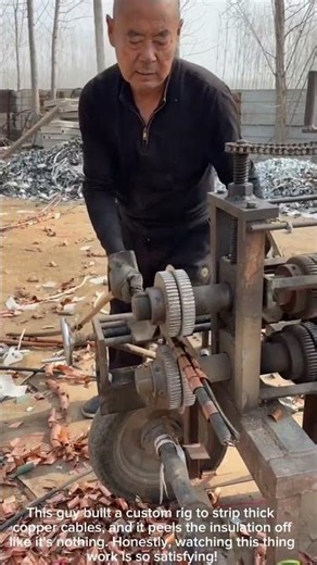 This homemade wire stripper is genius 🤯 #ScrapMetal