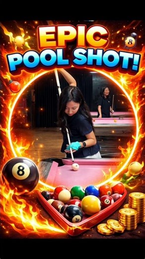 EPIC Pool Shot with Fire Effects 🔥 Impossible Trick Shot in 8 Ball Pool!
