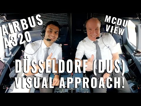 DÜSSELDORF 🇩🇪 (DUS) | RARE VISUAL APPROACH RUNWAY 23L | REAL AIRBUS A320 | 6 cameras | MCDU VIEWS