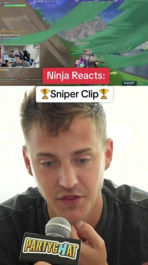 @Ninja reacts to his iconic sniper clip #Partychat #Gaming #sniper #ninja #ninjafortnite #snipingclips #fortniteclips #fortnite #fort #fortniteclips