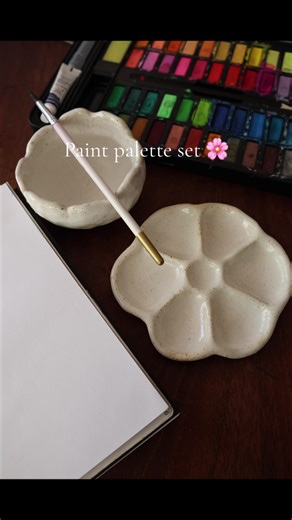 White Speckled Paint Palette Set for Artists