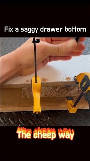 How to fix a saggy drawer bottom using scrap wood #diy #drawer #shorts