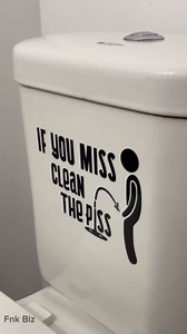 If You Miss Clean Your Pee Sticker Vinyl Decal Sign for Bathroom Washroom Toilet Guestroom Restroom Wall Waterproof & Removable. Perfect Size 7" Wide| Black |
