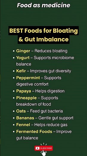 10 BEST Foods for Bloating & Gut Imbalance