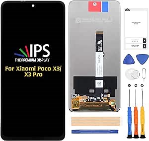 A-MIND for Xiaomi Poco X3/X3 Pro/X3 NFC LCD Display Touch Digitizer Screen Replacement Full Assembly Repair Kits with Tools