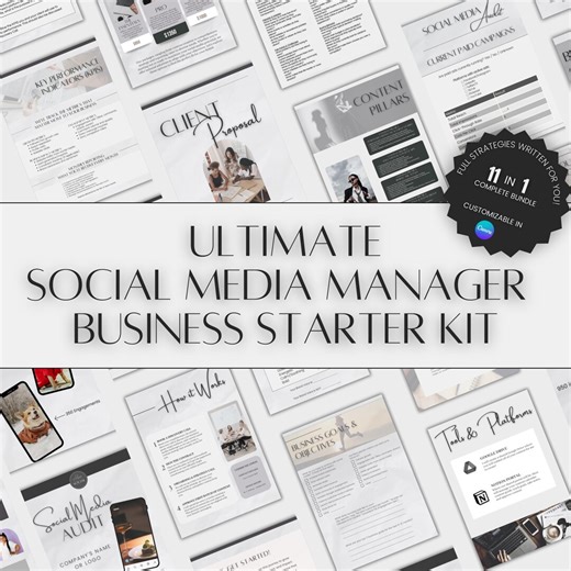 Social Media Manager Template Bundle | Canva, Google Docs (digital Download) - Etsy