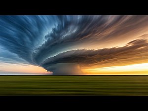 TIMELAPSE OF FUNNEL CLOUDS FORMING OVER A FIELD.