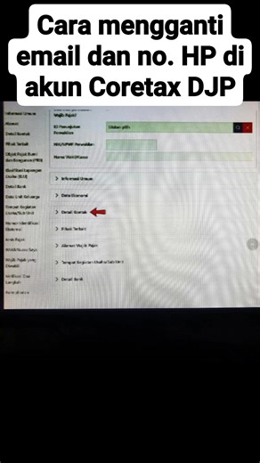 Cara mengganti email dan nomor HP di akun Coretax DJP .... Login kehalaman coretax djp, menggunakan email dan pasword login. Setelah masuk ke halaman coretax ikuti langkah-langkah ini.. 1. Pada halaman coretax klik menu portal saya. 2. Selnjutnya, pilih dan klik menu profil saya. 3. Setelah masuk ke menu profil saya, pilih dan klik lagi menu dibawah nama, informasi umum. 4. Nanti akan di hadapkan dengan informasi umum wajib pajak, selanjutnya klik tombol kuning bertuliskan edit di pojok kanan at