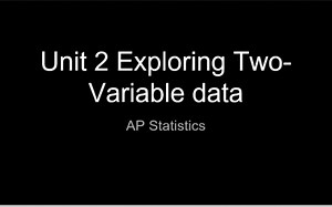 AP Stats Unit 2: Exploring Two-Variable Data