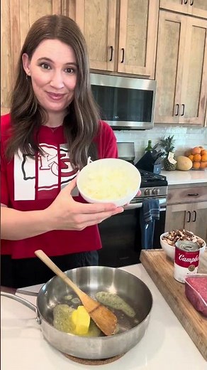 One Pot Dinner: French Onion Beef + Rice (recipe below)