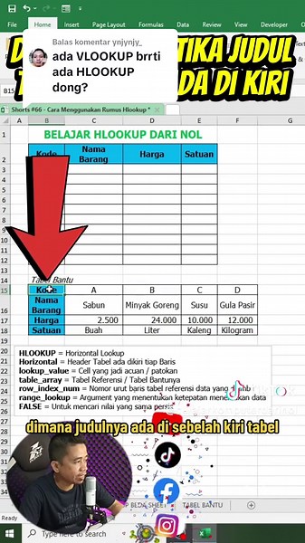 Membalas @ynjynjy_ Hayo ngaku.. Disini ada gak yang masih bingung menentukan cara menggunakan rumus hlookup di excel? Yuk simak video ini, karena bakal saya jelasin lengkap banget sampai tuntas ☺✍️ @Belajar Komputer Dari Nol #belajarkomputerdarinol #hlookup #longervideos #trikexcel #tipsexcel #belajarexcel #belajarexceldarinol #tutorialexcel #tutorialexcelpemula