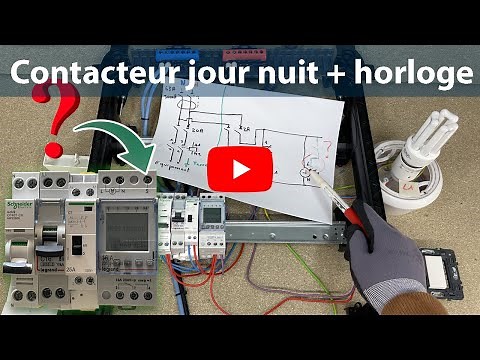 Connection of a day / night contactor with a clock - wiring, electrical diagram