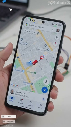Electronics IOT project Android GPS bus tracking using ESP32, GPS sensor, and Android app