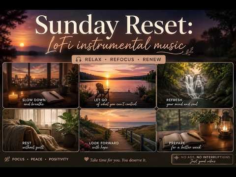 🎵 Sunday Reset 🌅 LoFi Instrumental Music | Relax, Refresh & Refocus for a New Week