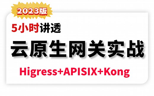 B站讲的最好的云原生网关系列实战教程（Higress+APISIX+Kong）5小时一口气学完！