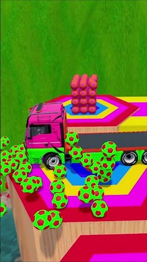 😱MAN Flatbed Truck🚚 Jumping Crossing Ball Obstacle #fs22 #farmingsimulator22 #farmingsimulator
