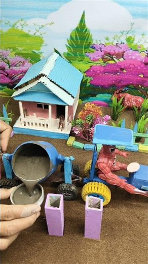 diy mini tractor Beautiful Mini Village Model | Toy Farm Creativity | DIY Miniature Scene#youtube