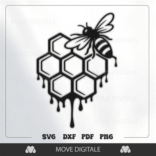 Honey Bee SVG Cut File - Dripping Honeycomb Wall Art - Plasma CNC DXF - Laser Cut Farmhouse - Etsy