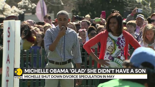 Michelle Obama jokes, 'Glad I never had a son; he'd have been a Barack Obama Known for her history of making headlines, the former First Lady of US has the internet once again speculating about her marriage Molly Gambhir reports | WION