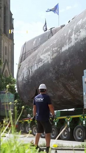 350-tonne German submarine on the move... by road!